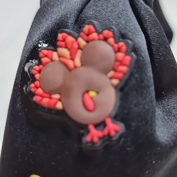 DISNEY MICKEY MINNIE charm black satin handmade headband - Picture 7 of 11